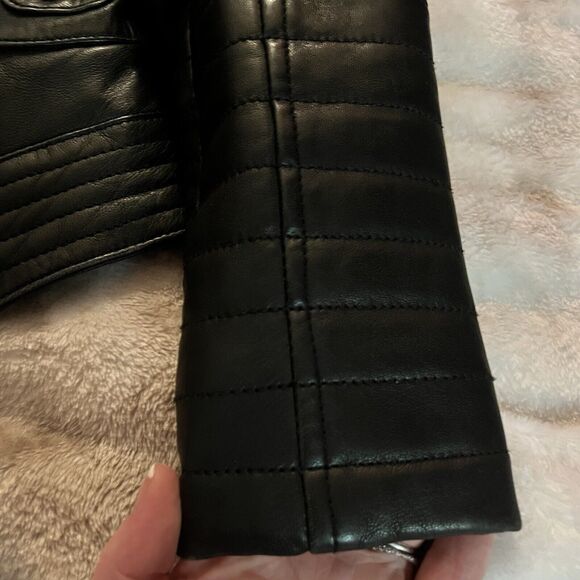 Boden Jacket Black 100% Leather Moto Biker Asymmetrical Zipper Size 4 EUC Gorg - Picture 5 of 16